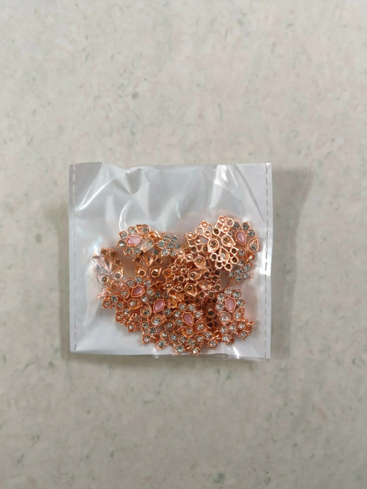 Traditional Gold-Toned Ruby & American Diamond Floral Set - Image 5
