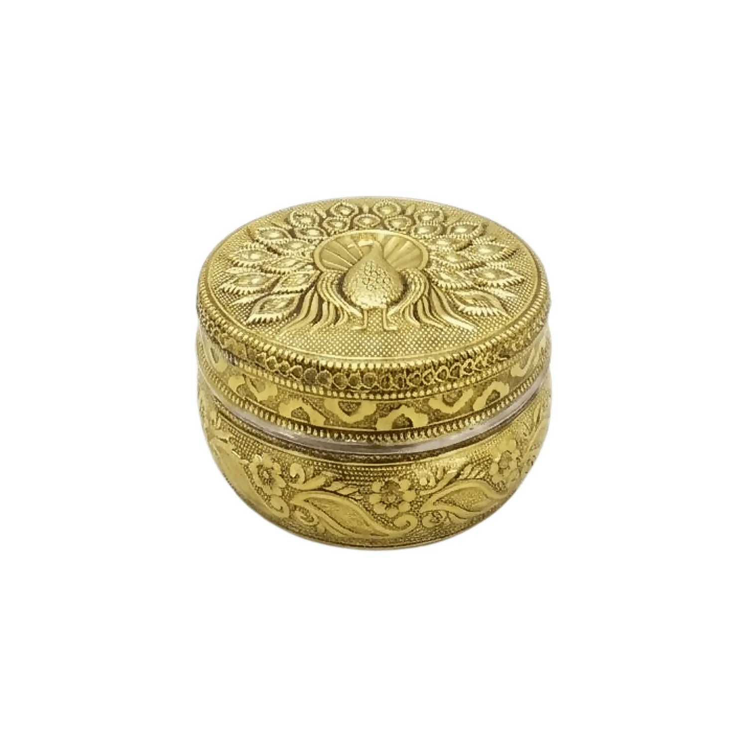 Traditional Handcrafted Stainless Steel Storage Box with Embossed Peacock Lid – Decorative Gift Container - Image 5