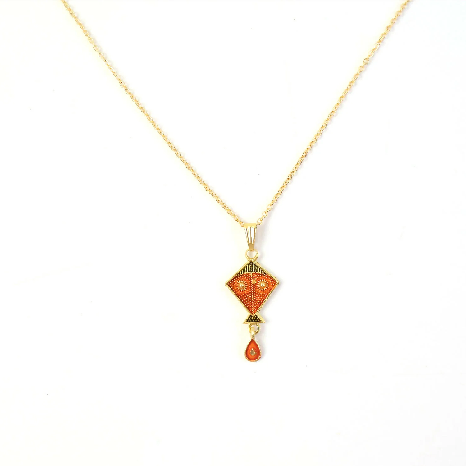 Traditional Kite Shape Pendant Necklace with Chain for Women - Image 5