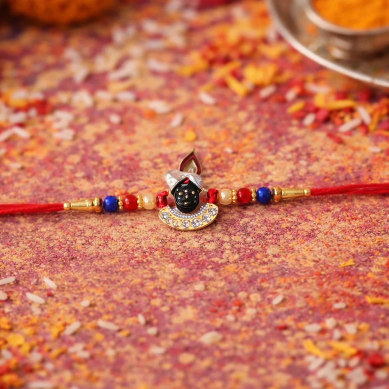 Traditional Krishna Design Rakhi (1 Pc) - Image 3