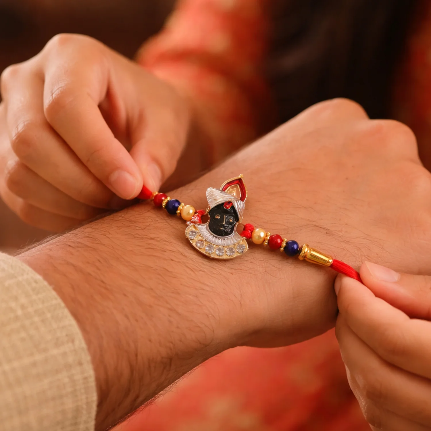 Traditional Krishna Design Rakhi (1 Pc) - Image 4