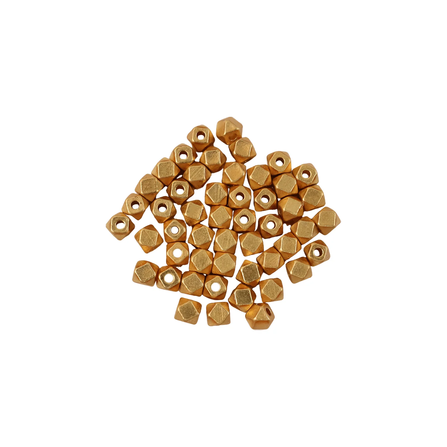 Gold-Plated Hexagon Spacer Beads for Jewelry Making – Diamond Cut Design (Pack of 50) - Image 7