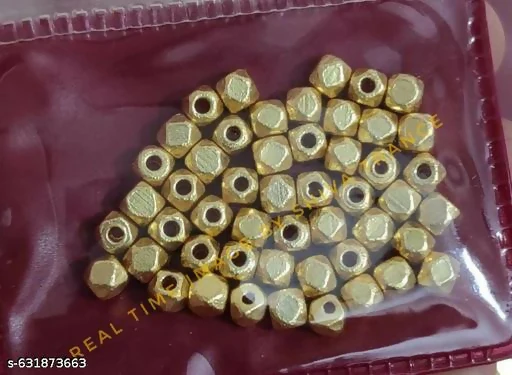 Gold-Plated Hexagon Spacer Beads for Jewelry Making – Diamond Cut Design (Pack of 50) - Image 9