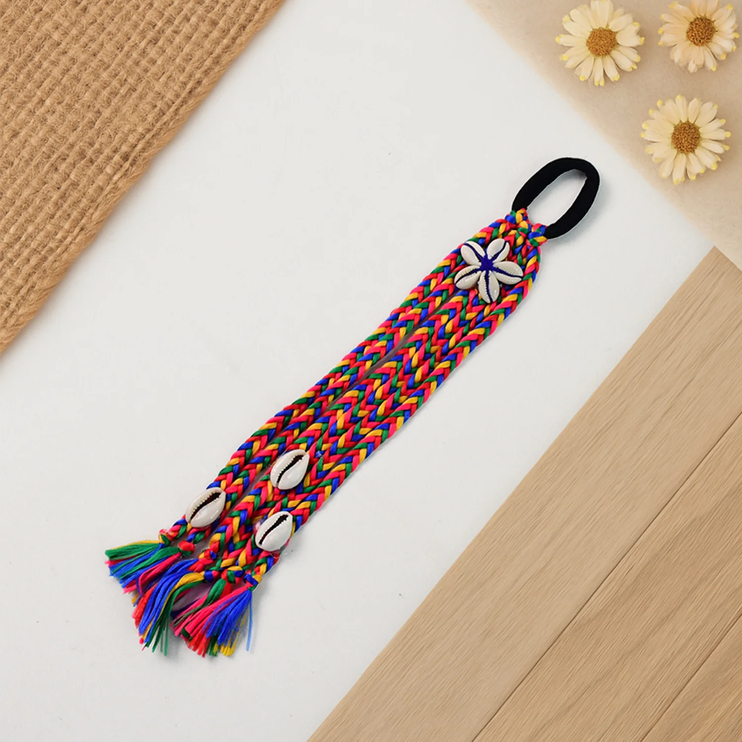 Traditional Multicolor Braided Hair Accessory Stylish Kodi String Bow (1 Pc) - Image 3