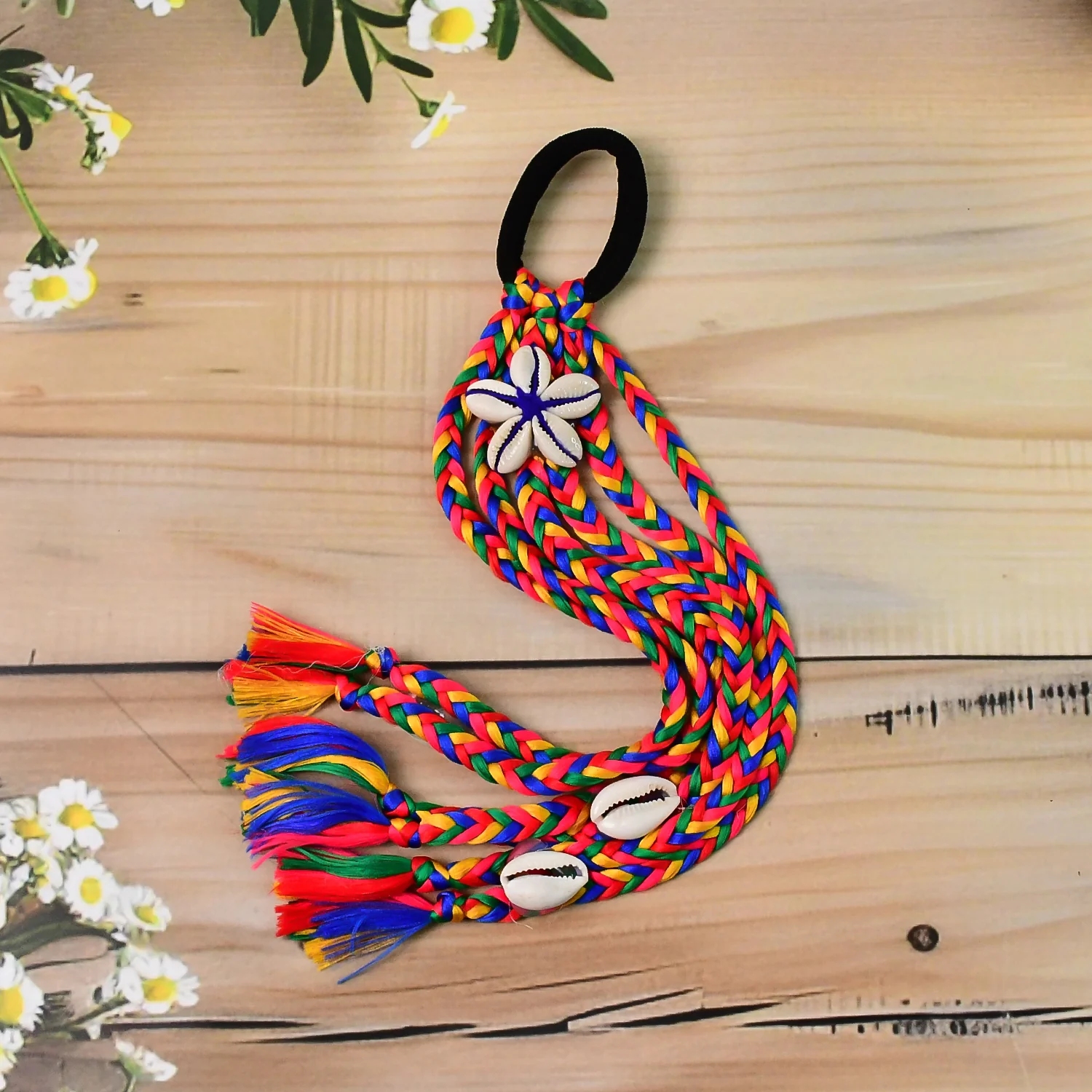 Traditional Multicolor Braided Hair Accessory Stylish Kodi String Bow (1 Pc) - Image 4