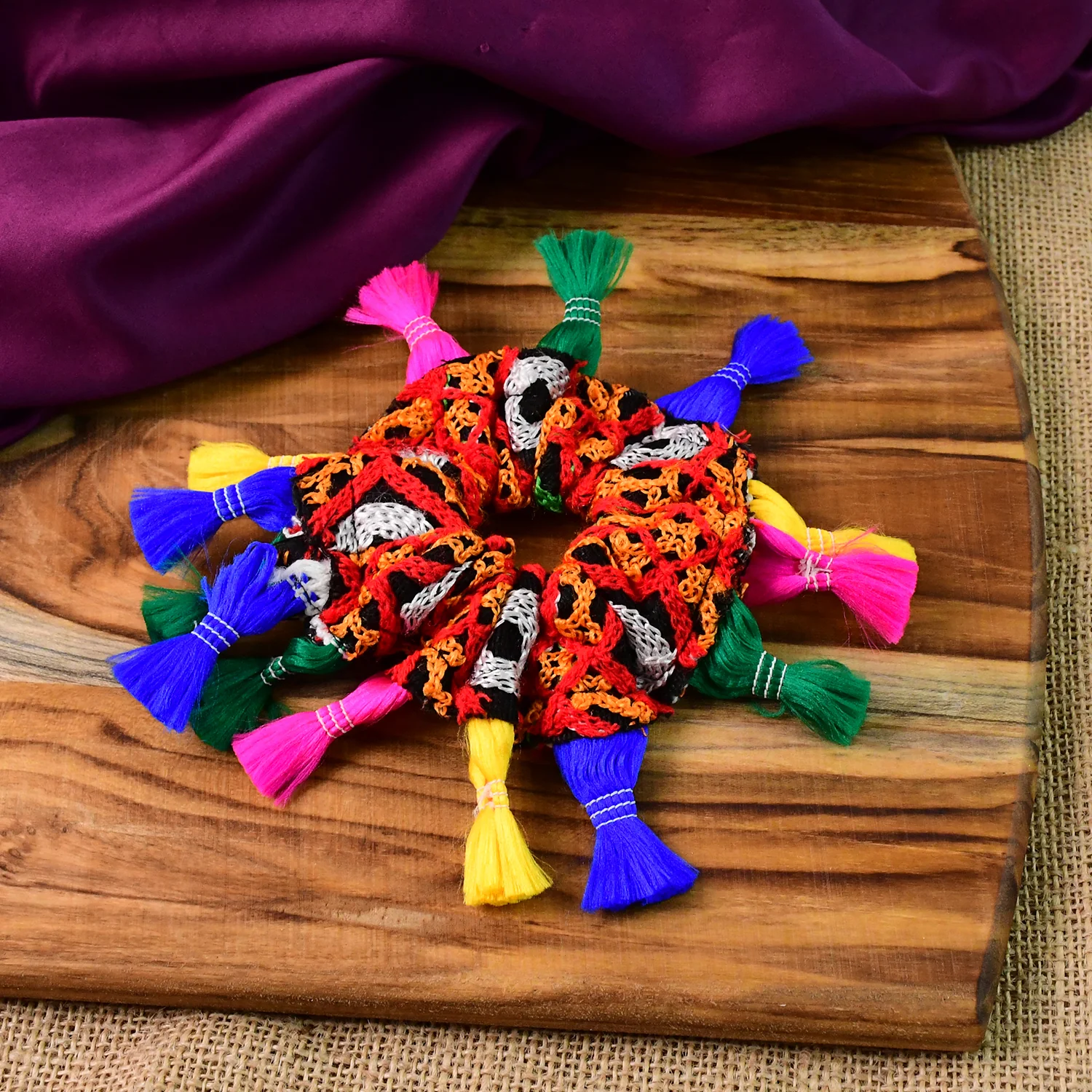 Traditional Multicolor Navratri Hair Bun (1 Pc) - Image 3