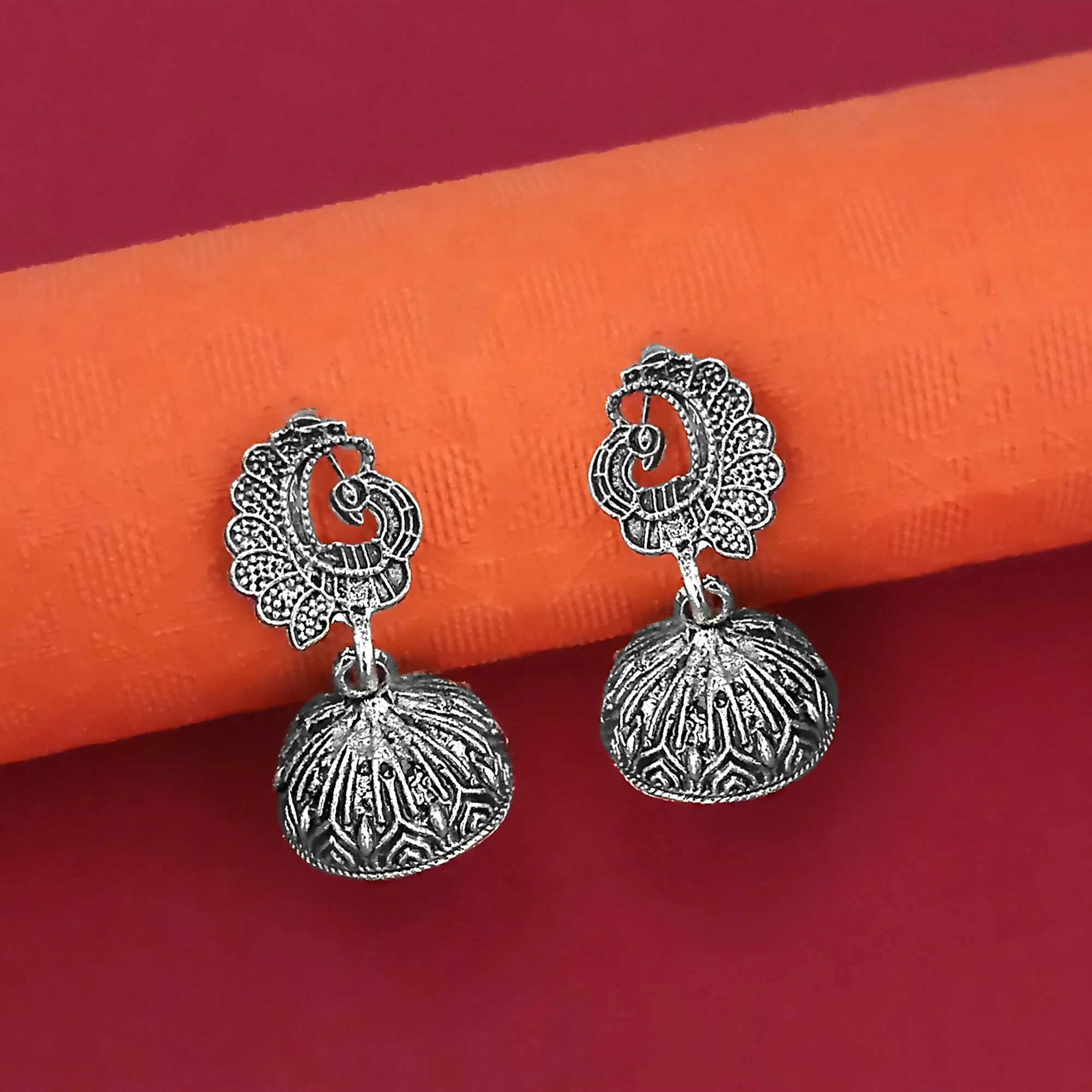 Traditional Oxidised Plated Jhumki Earrings Combo for Women and Girls - Image 3