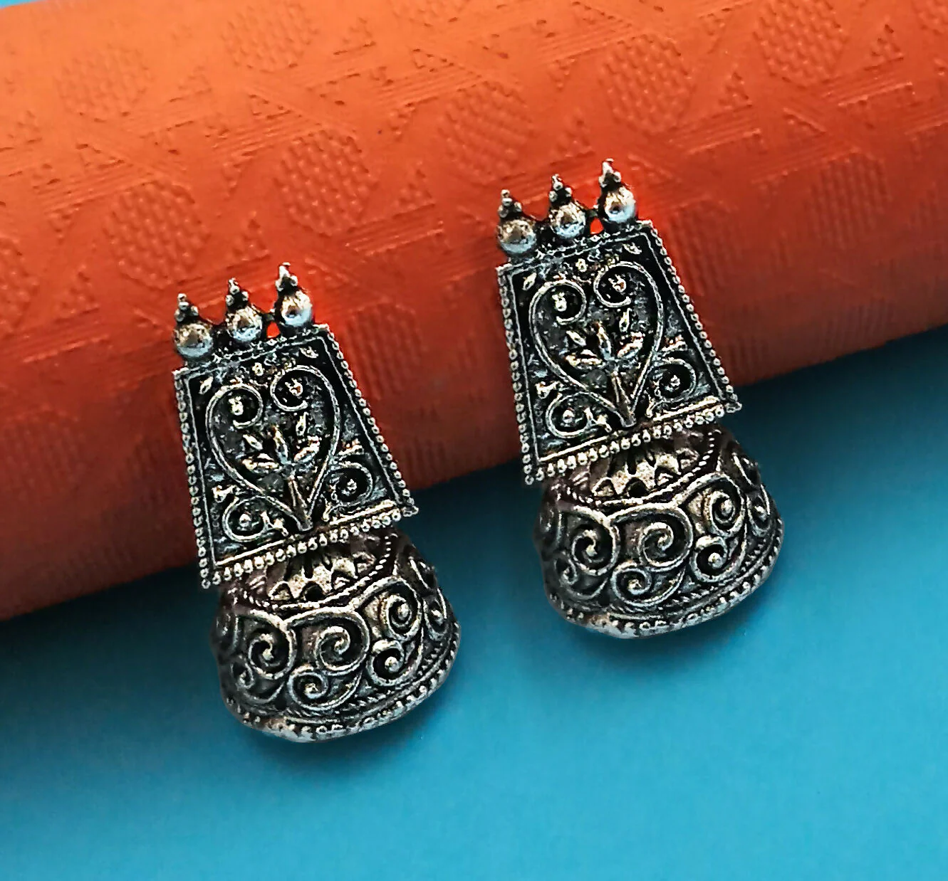 Traditional Oxidised Plated Jhumki Earrings Combo for Women and Girls - Image 4
