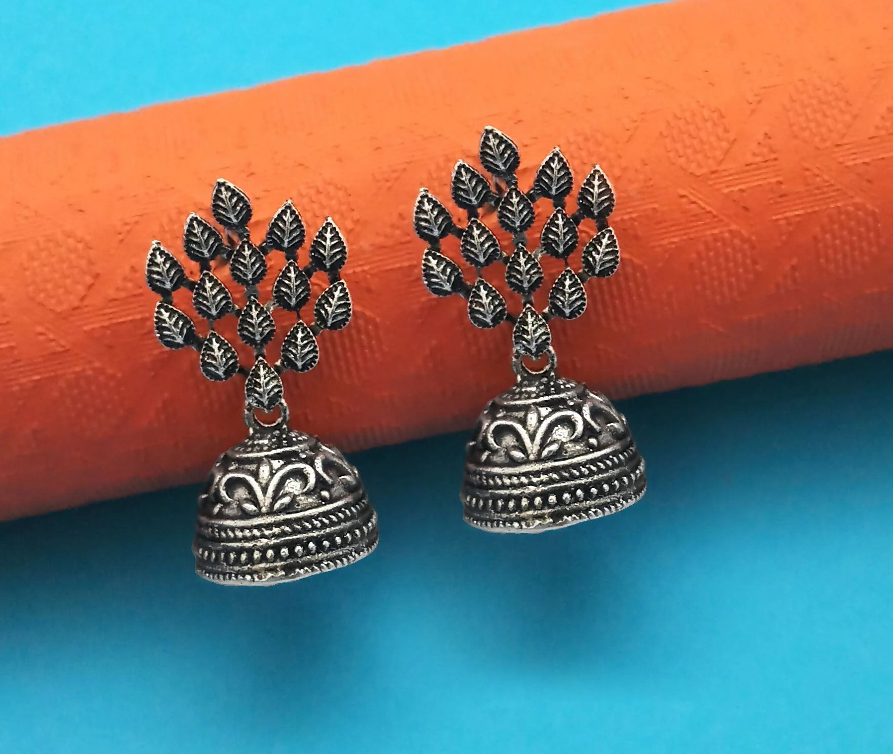 Traditional Oxidised Plated Jhumki Earrings Combo for Women and Girls - Image 2