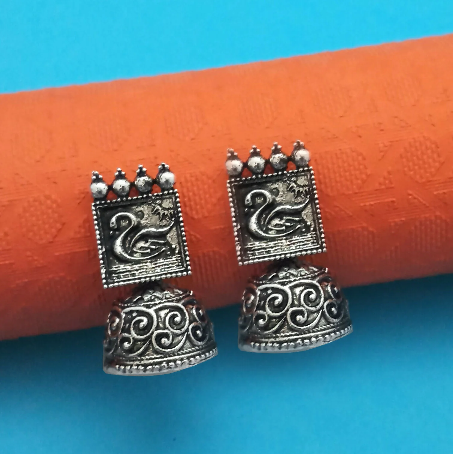 Traditional Oxidised Plated Jhumki Earrings Combo for Women and Girls - Image 3