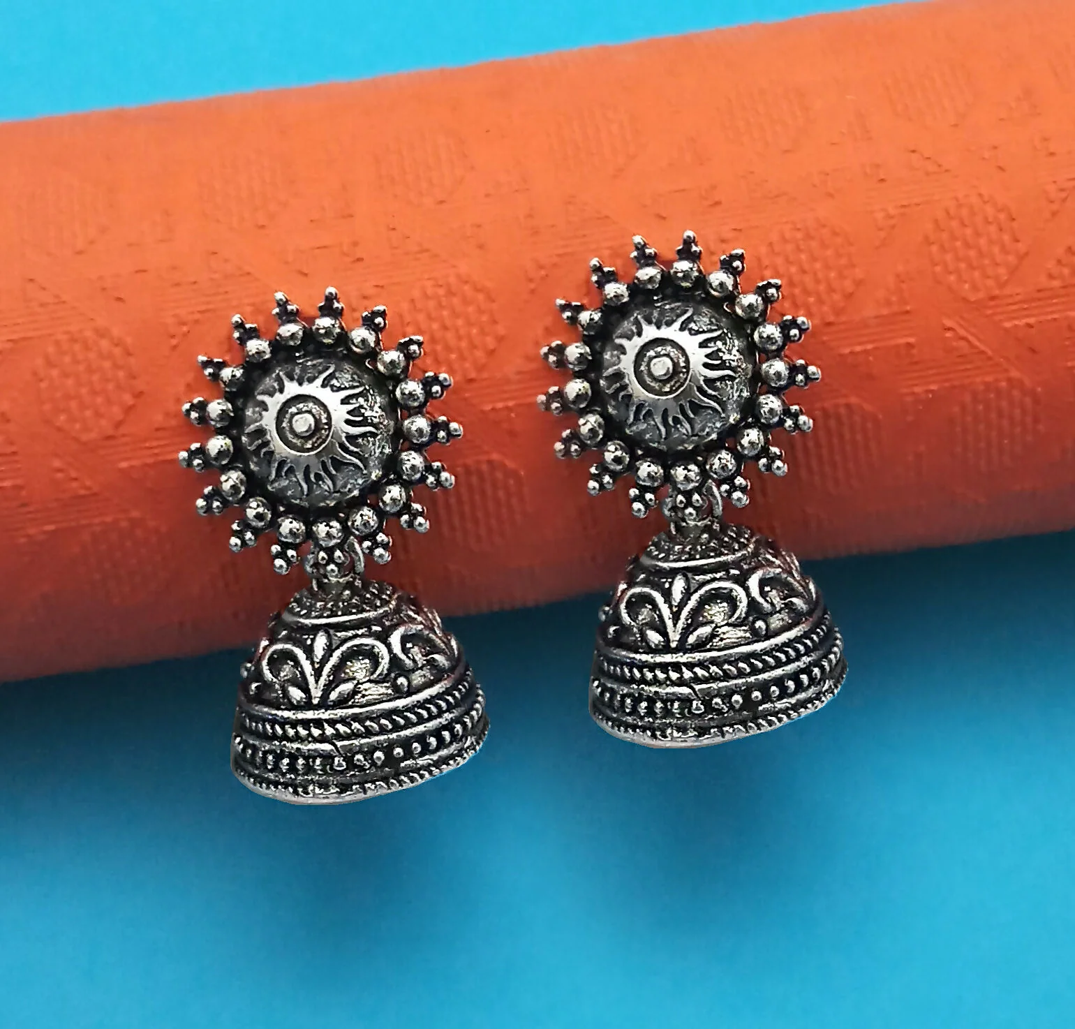 Traditional Oxidised Plated Jhumki Earrings Combo for Women and Girls - Image 4