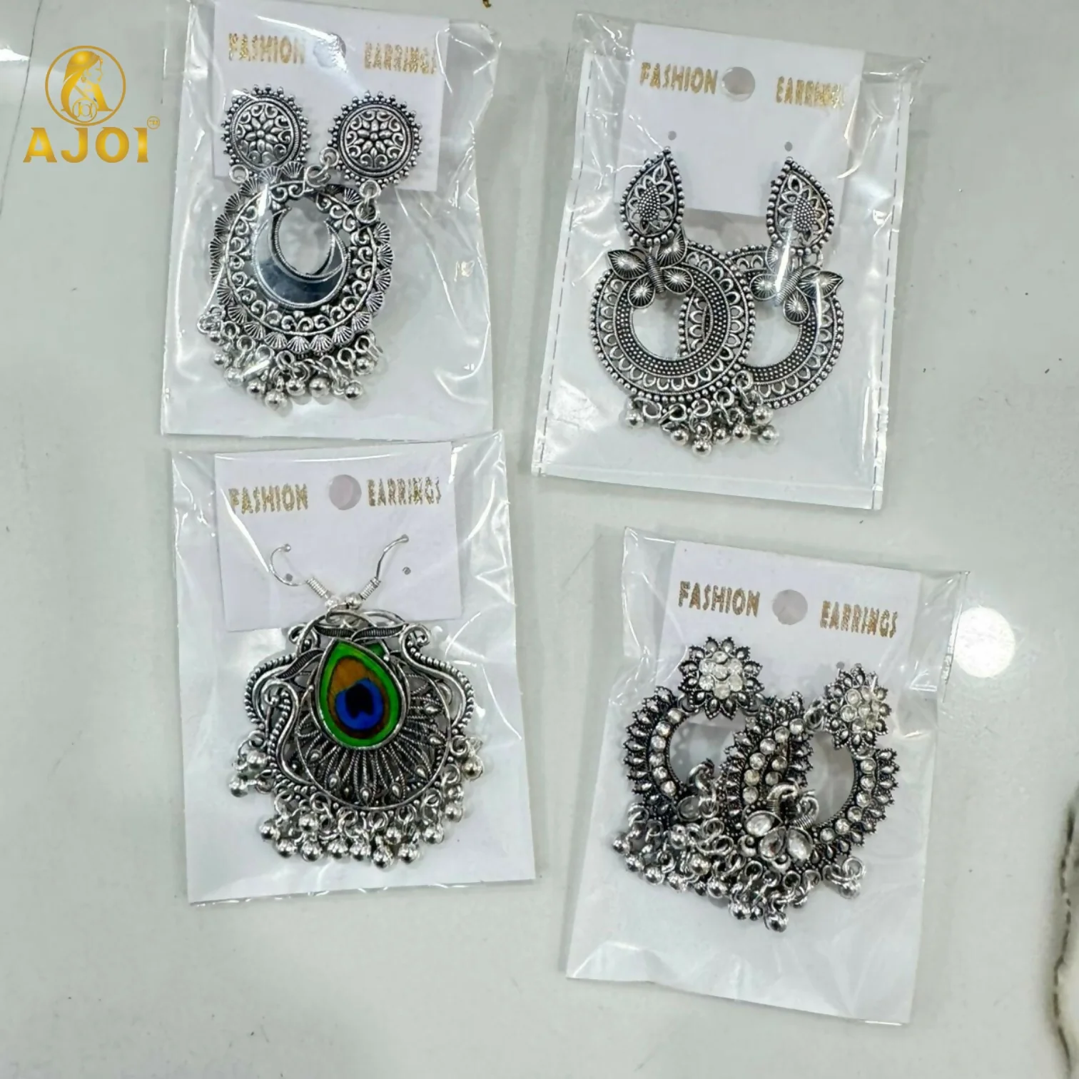 Traditional Oxidised Silver Earrings Combo Set for Women And Girls(PACK OF 4) - Image 7