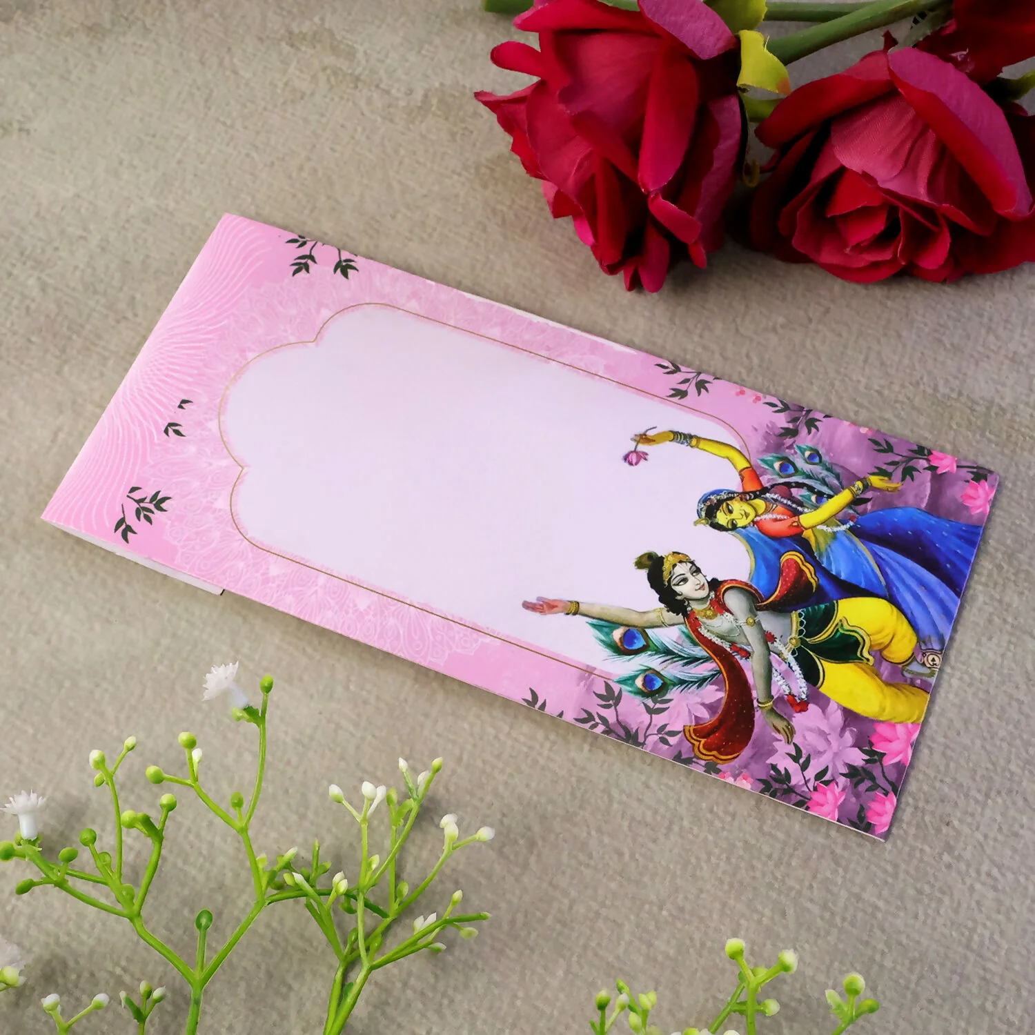 Traditional Radha Krishna Wedding Shagun Money Envelope Pack of 10 Pieces - Image 5