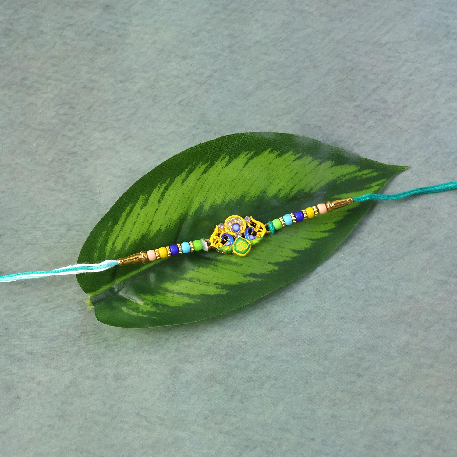 Traditional Rakhi with Colorful Beads and Elegant Design (1 Pc) - Image 8