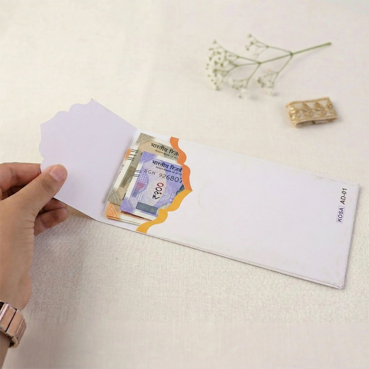 Traditional Wedding Shagun Money Envelope Elephant Design Pack of 10 Pieces - Image 2