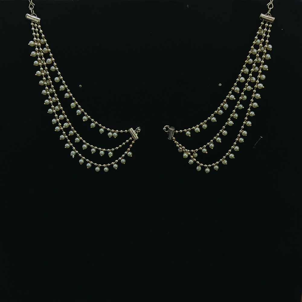Traditional White pearl kaanchain - Image 2