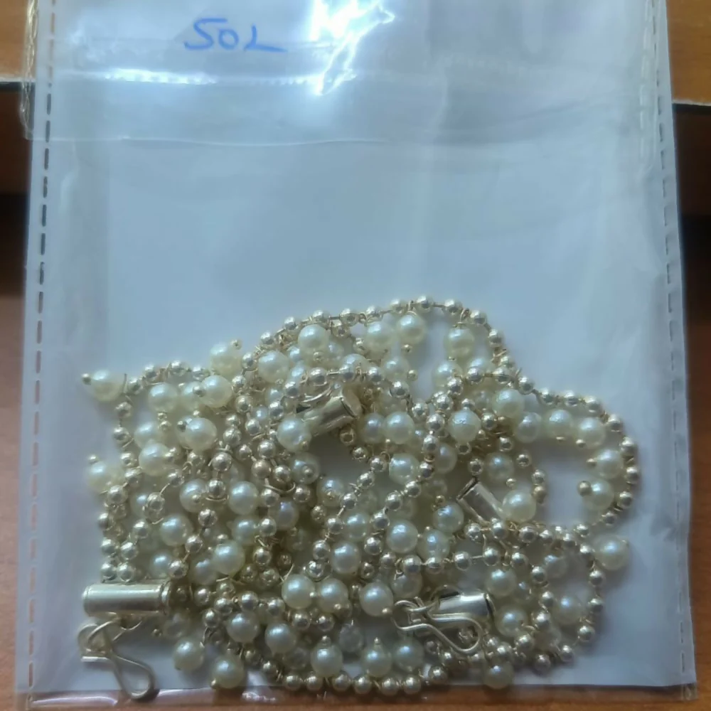 Traditional White pearl kaanchain - Image 3