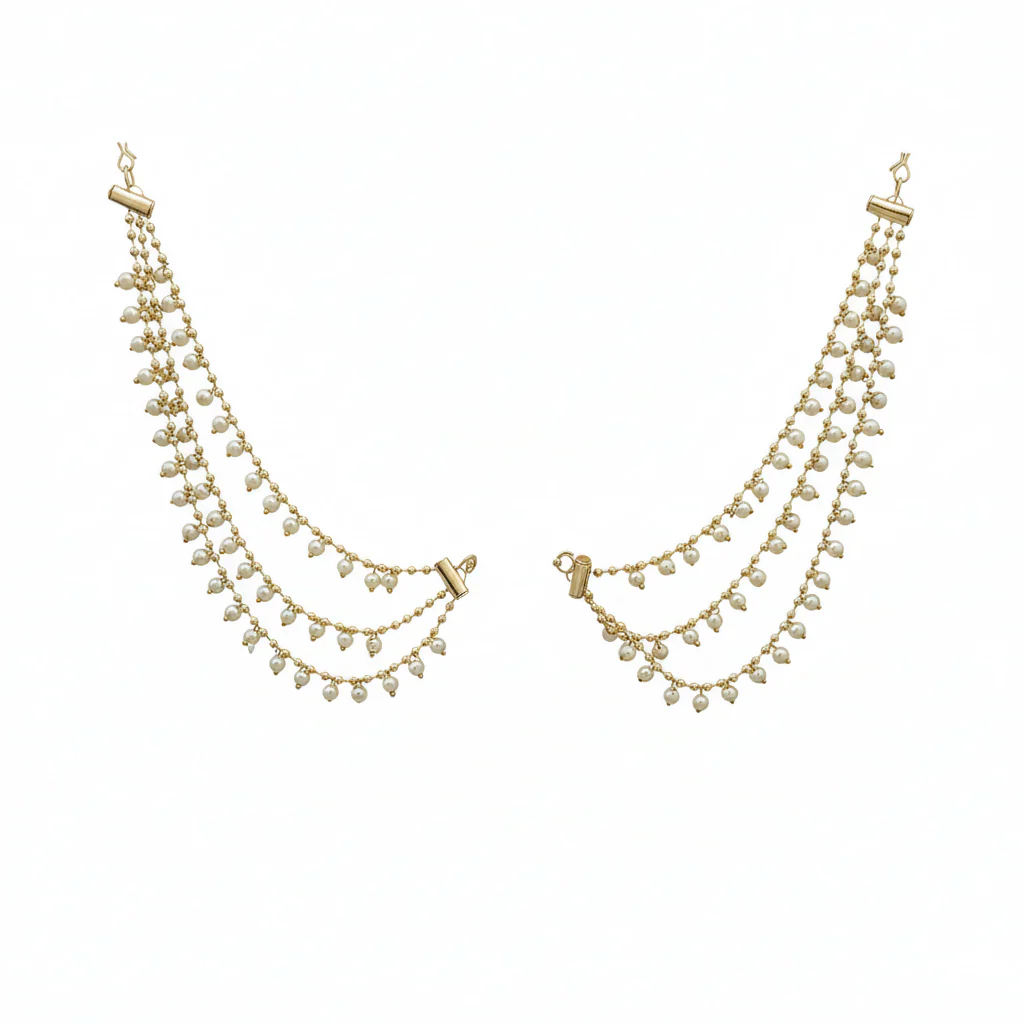 Traditional White pearl kaanchain - Image 4
