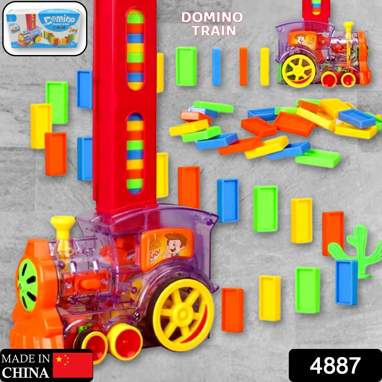 Transparent Funny Train Engine Block Set – 60-Piece Music & Lights - Image 2
