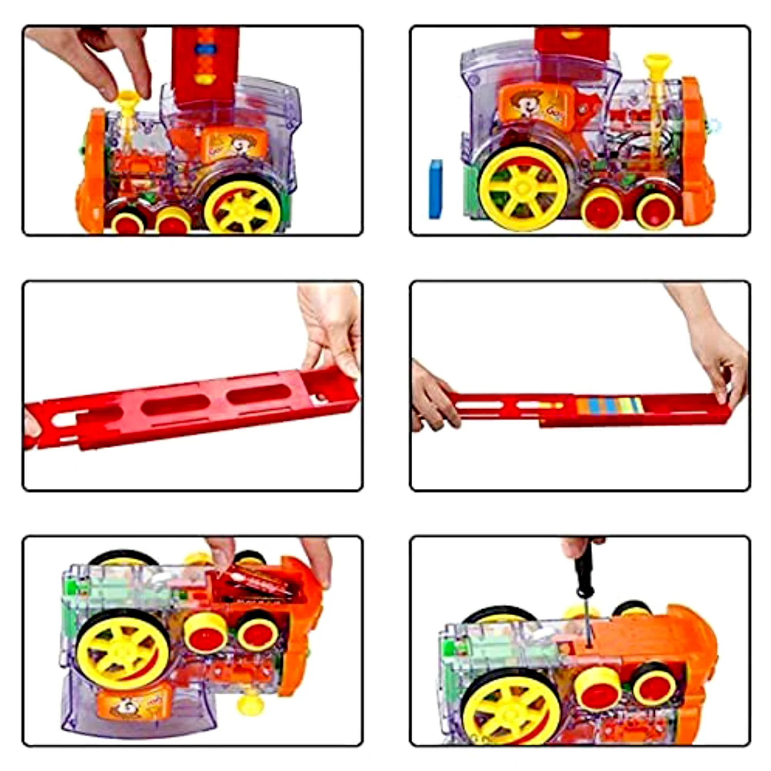 Transparent Funny Train Engine Block Set – 60-Piece Music & Lights - Image 4
