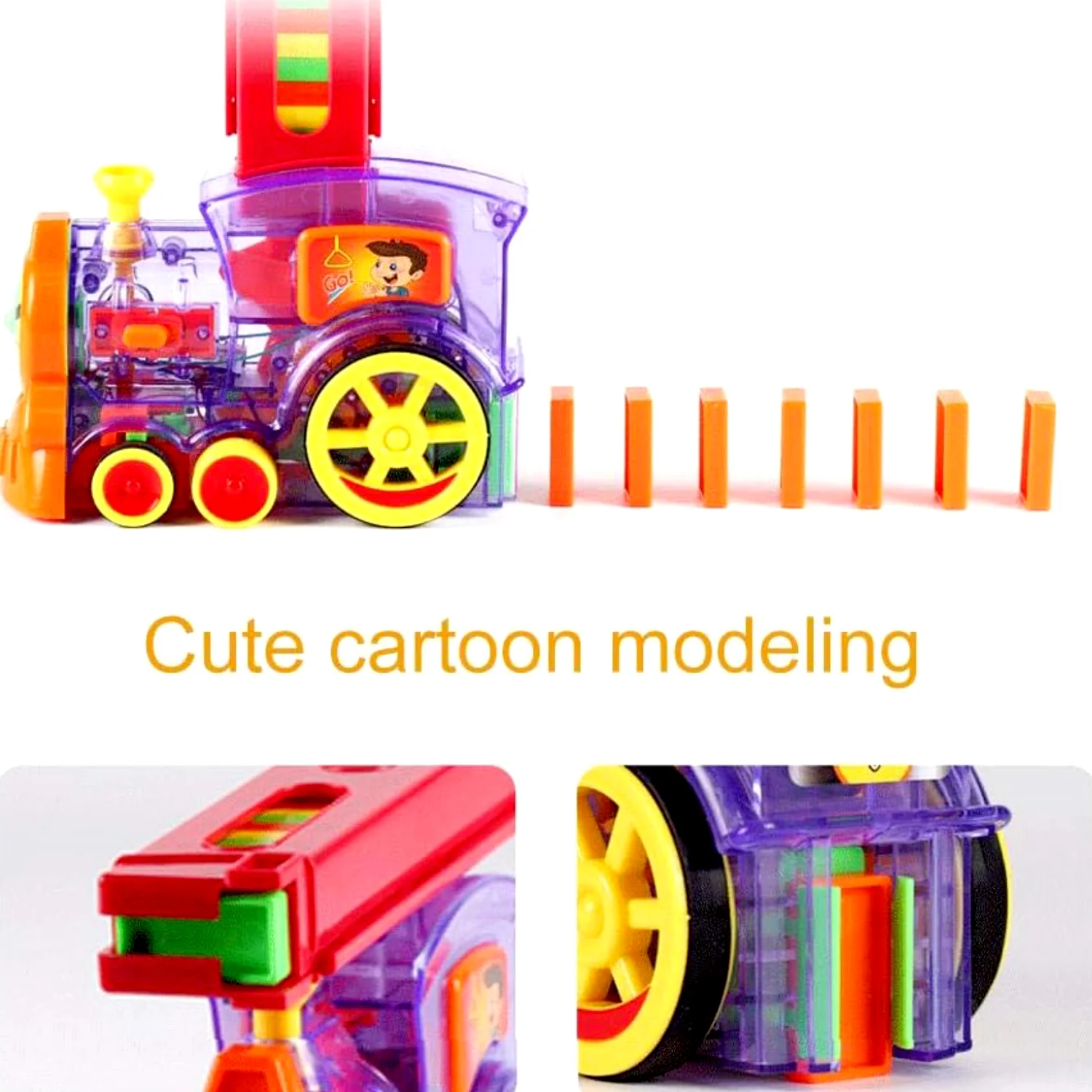 Transparent Funny Train Engine Block Set – 60-Piece Music & Lights - Image 5