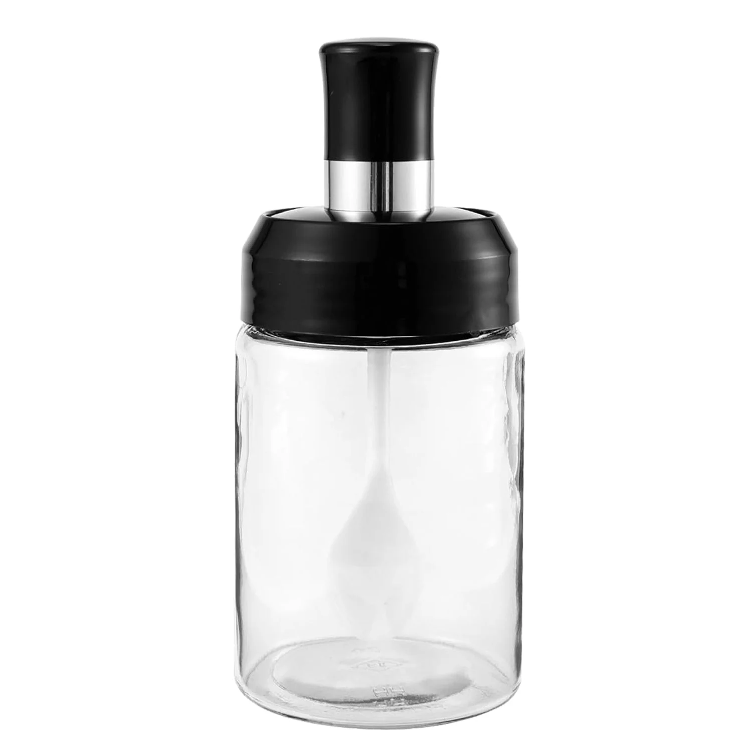 Transparent Glass Storage Jar with Built-in Spoon Approx 250ml - Image 5
