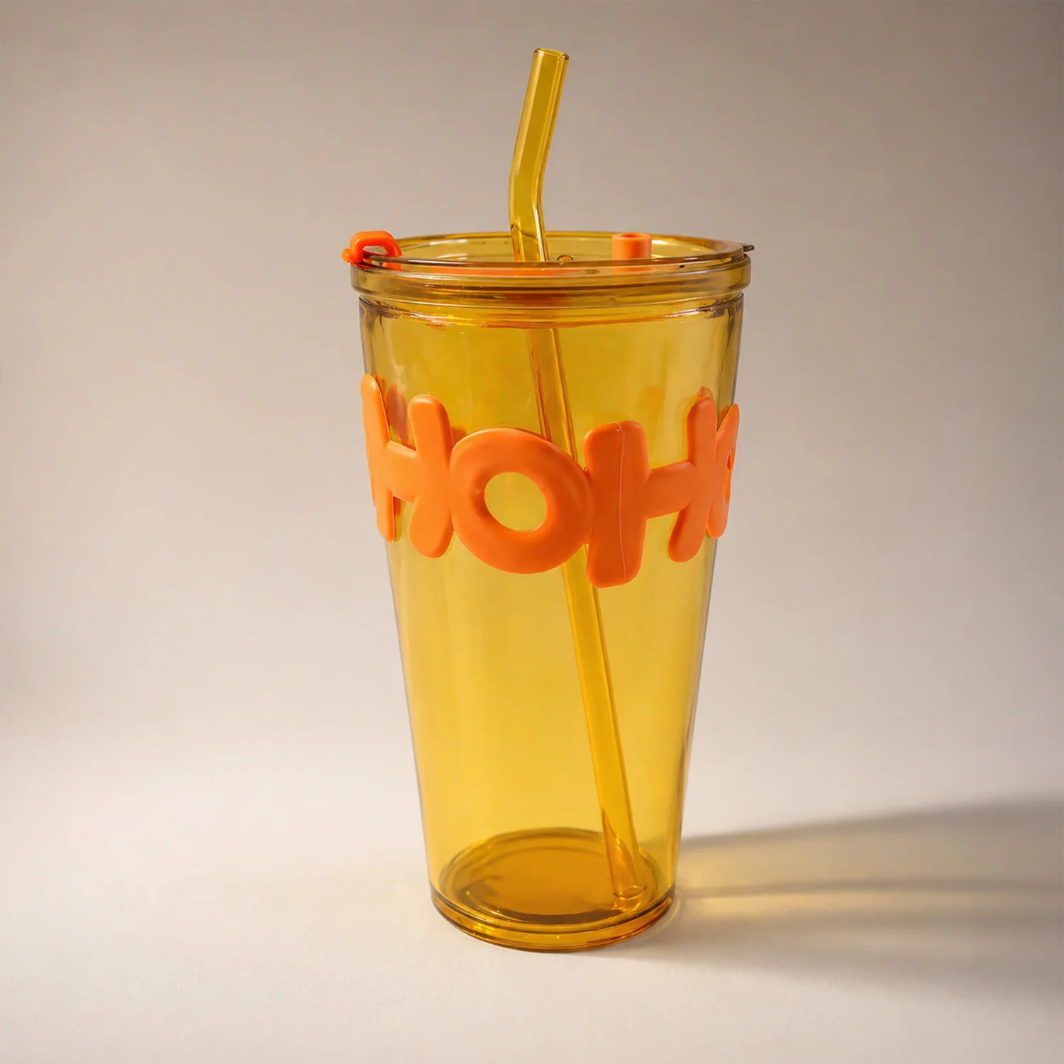 Transparent Glass Tumbler with Lid and Straw (450 ML) - Image 3