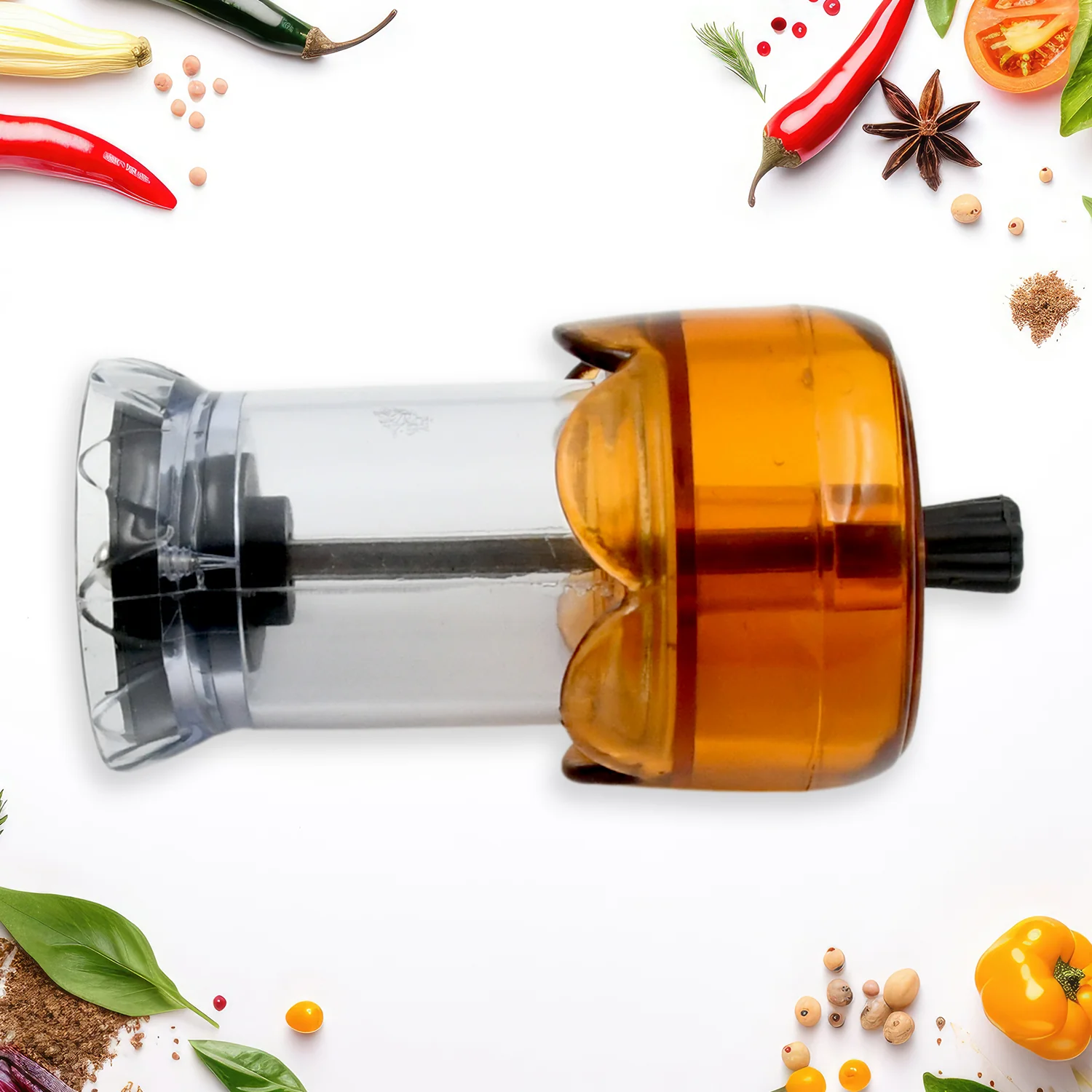 Transparent Plastic Salt and Pepper Grinder Manual Pepper Grinding Tool Crusher 1 Pc - Image 3