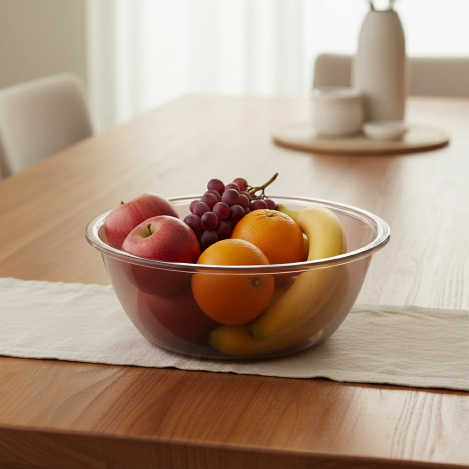 Transparent Multipurpose Mixing and Serving Bowl  (25 x 25 cm, 1 Pc) - Image 3