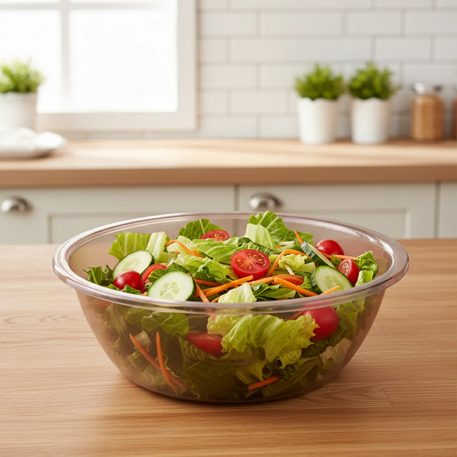 Transparent Multipurpose Mixing and Serving Bowl  (25 x 25 cm, 1 Pc) - Image 6