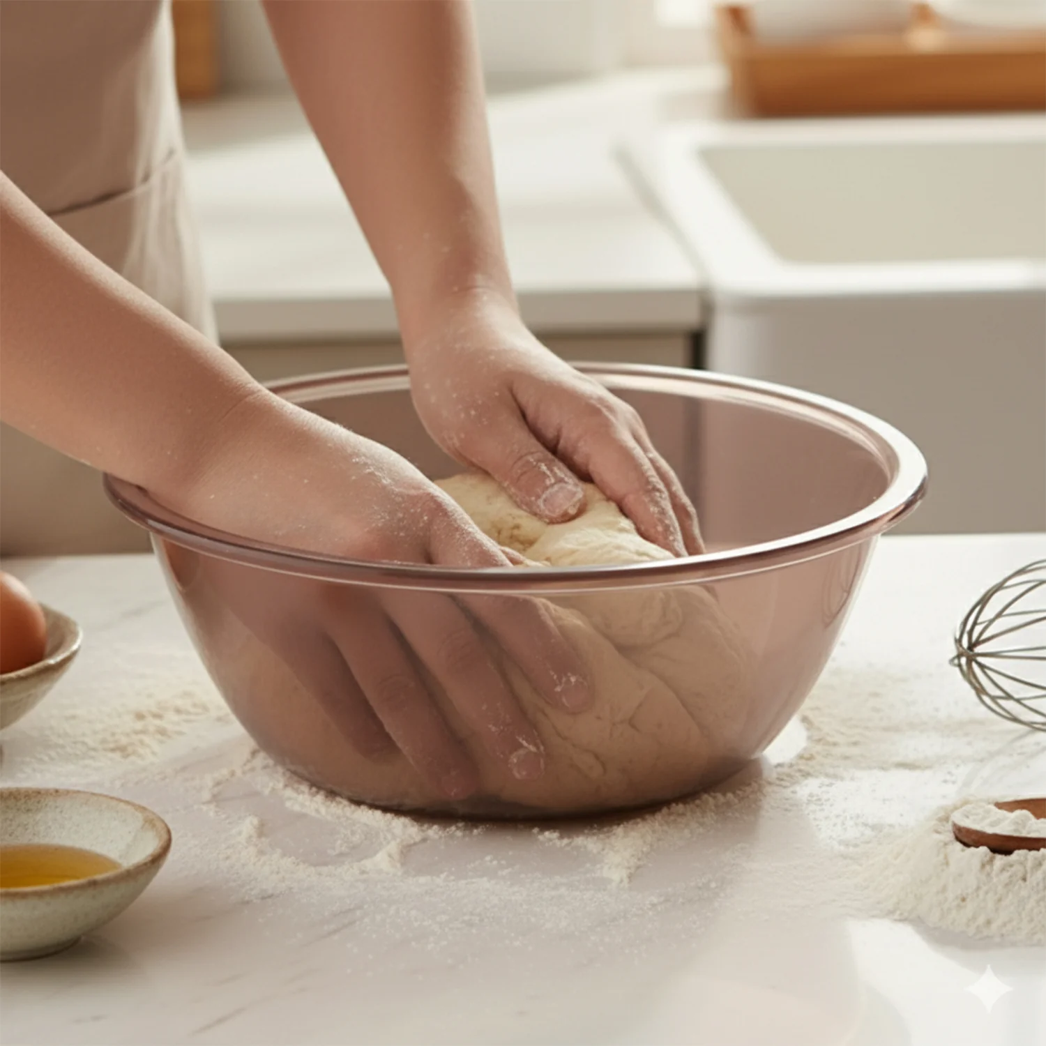 Transparent Multipurpose Mixing and Serving Bowl  (25 x 25 cm, 1 Pc) - Image 8