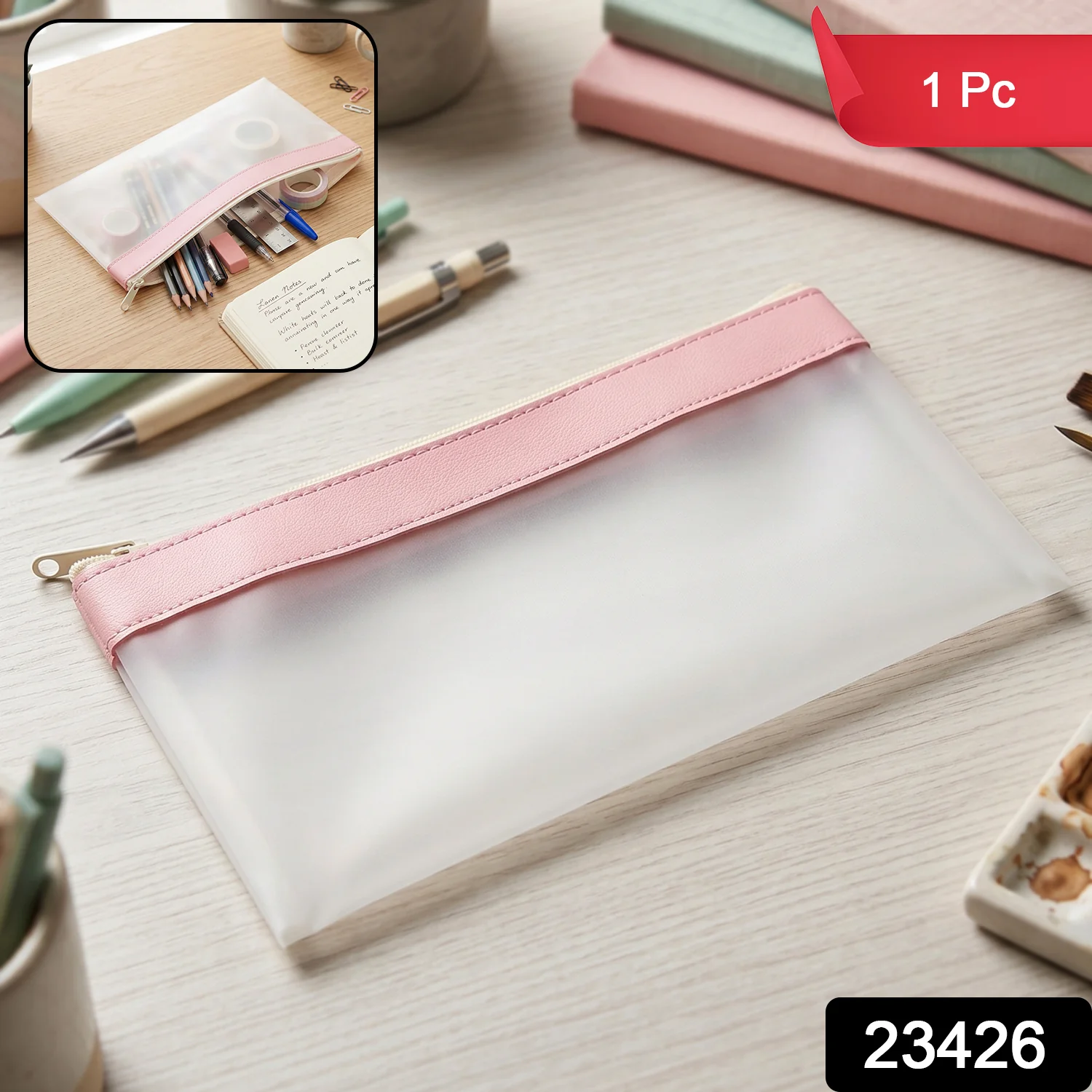 Transparent Multipurpose Zipper Pouch Bag (1 Pc) - Image 2