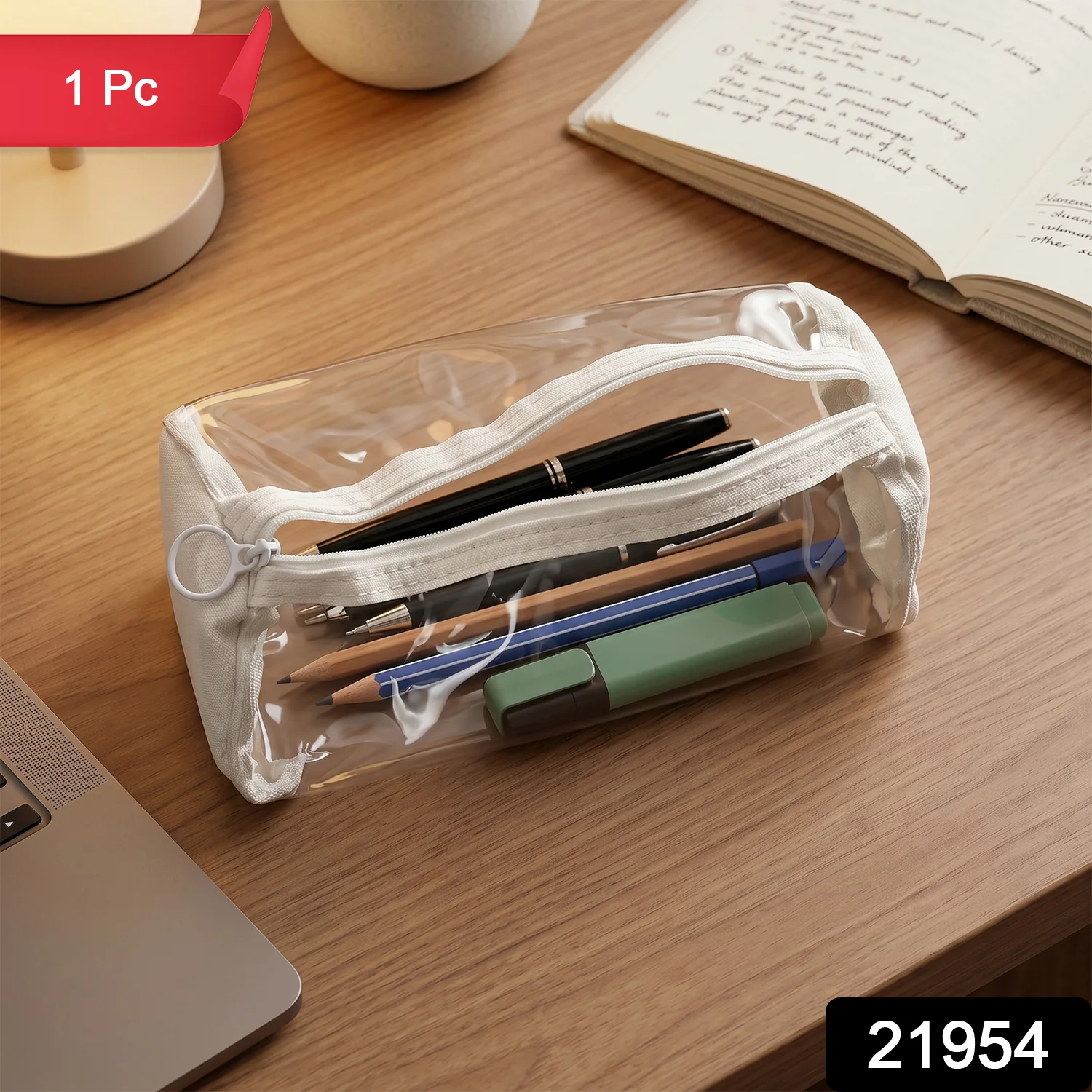 Transparent PVC Pencil Case with Zipper Closure (1 Pc) - Image 2