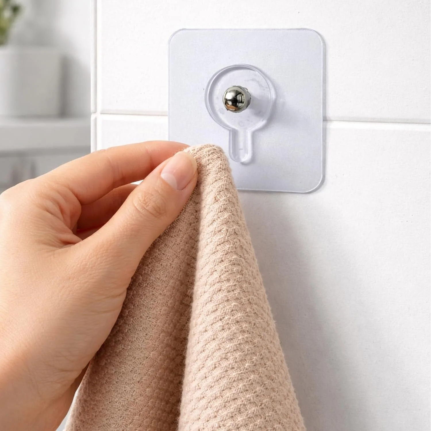 Transparent Self Adhesive Wall Hook Set (12 Pc) - Image 3