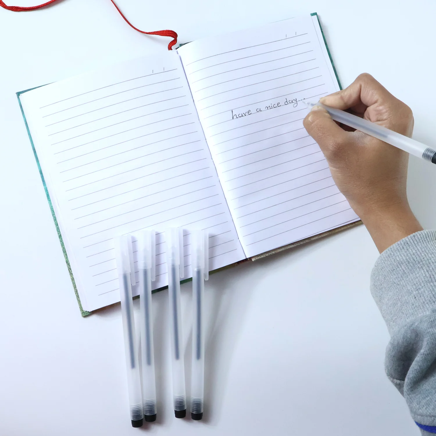 Transparent Smooth Writing Black Gel Pens Set of 6 Pieces - Image 6