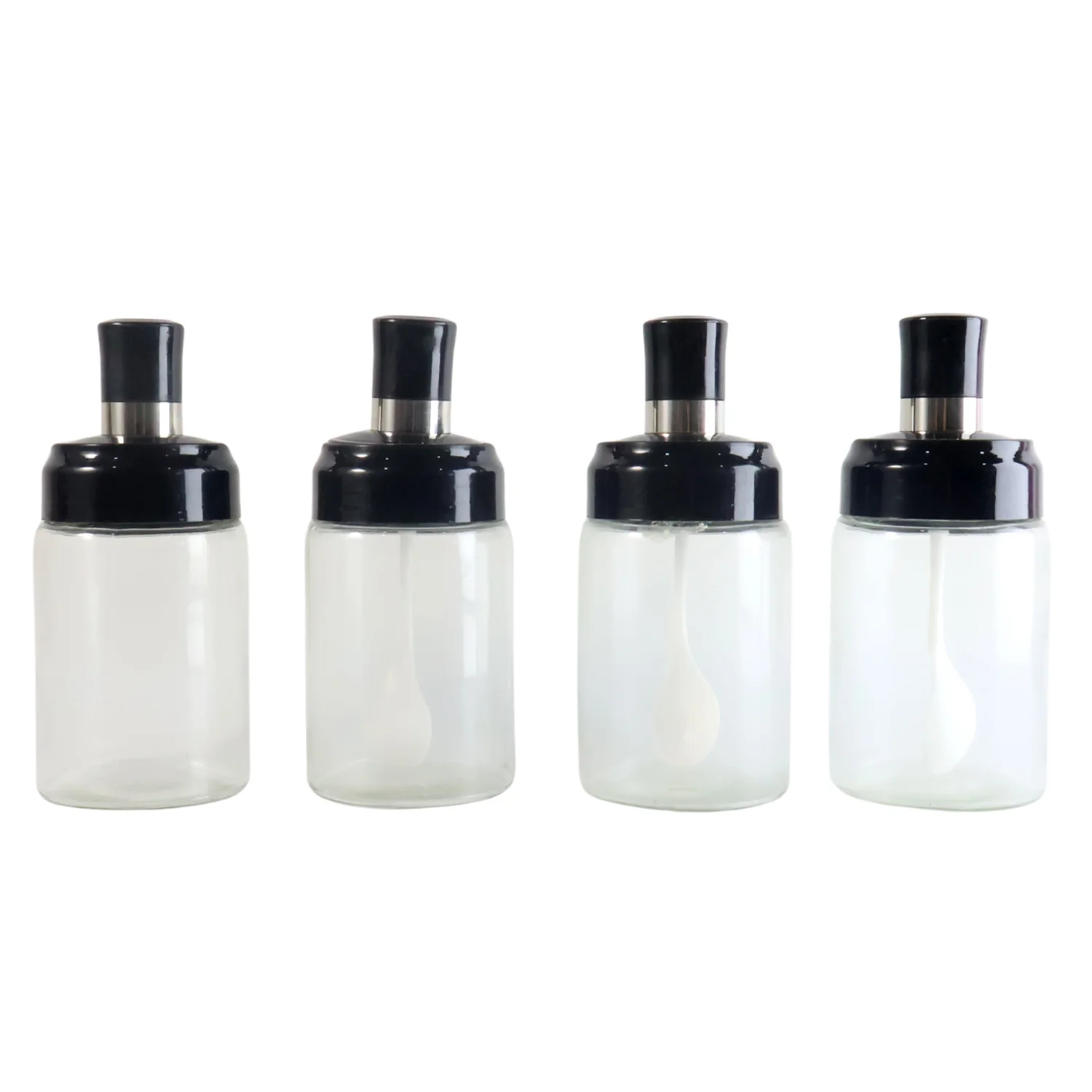 Transparent Spice Jar Set with Spoon & Airtight Lid (4 Pc) - Image 5