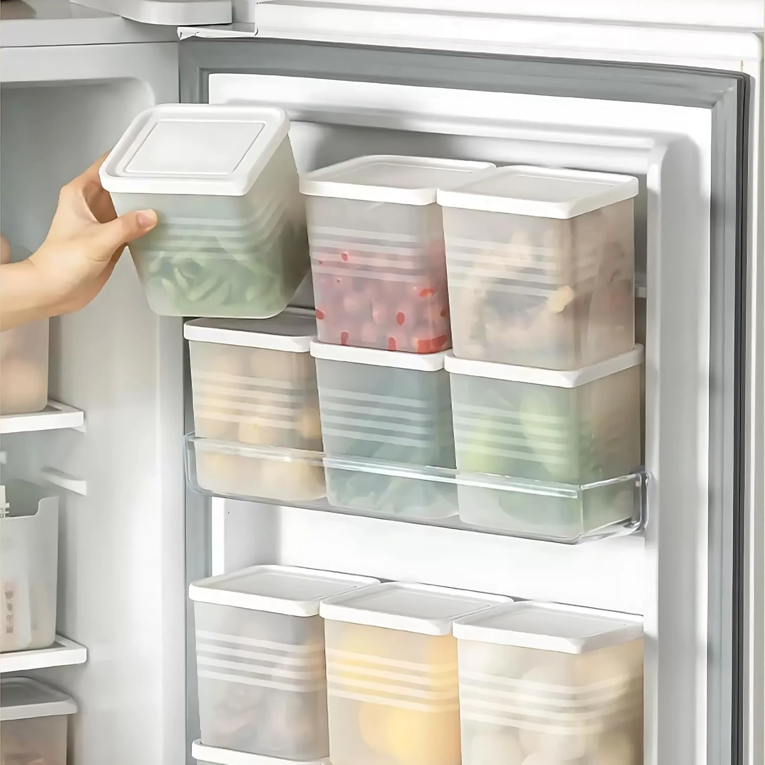 Transparent Square Plastic Food Storage Container Set (6 Pc) - Image 3