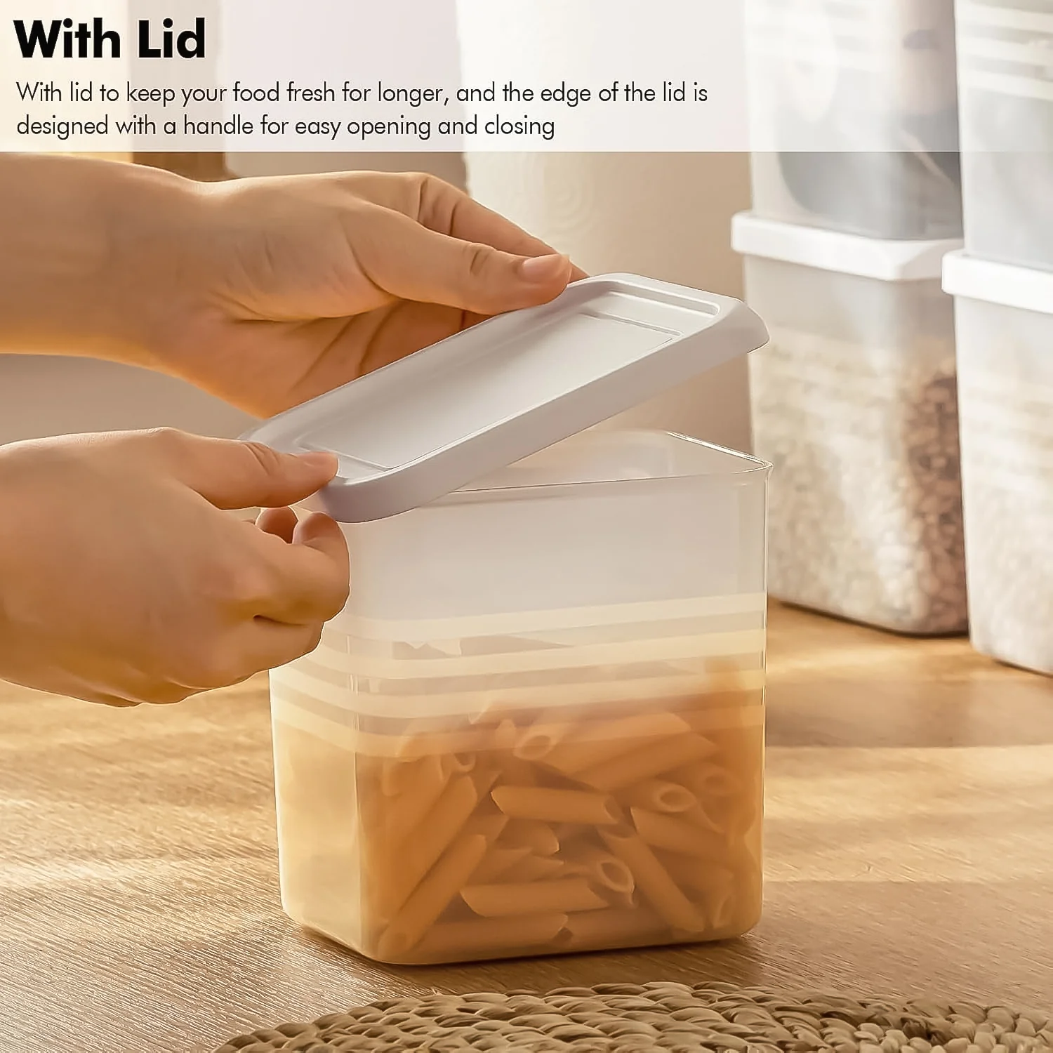 Transparent Square Plastic Food Storage Container Set (6 Pc) - Image 5