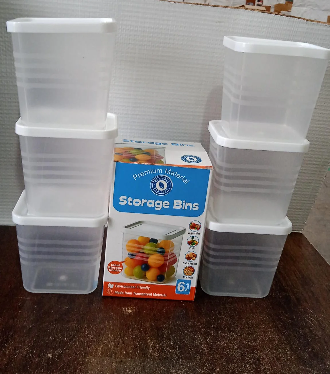 Transparent Square Plastic Food Storage Container Set (6 Pc) - Image 7