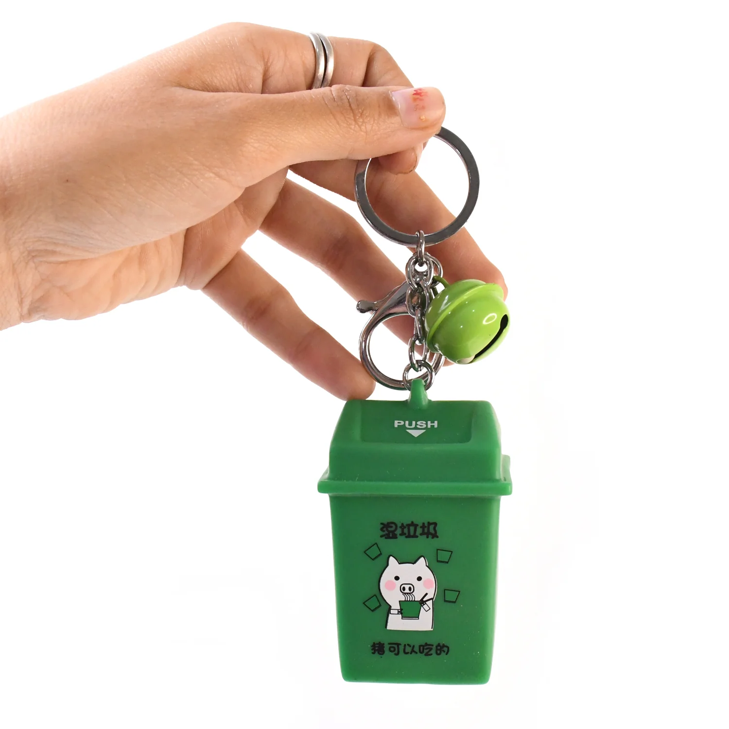 Trash Can Keychain Recycle Can Keyring Novelty Keychain - Image 5