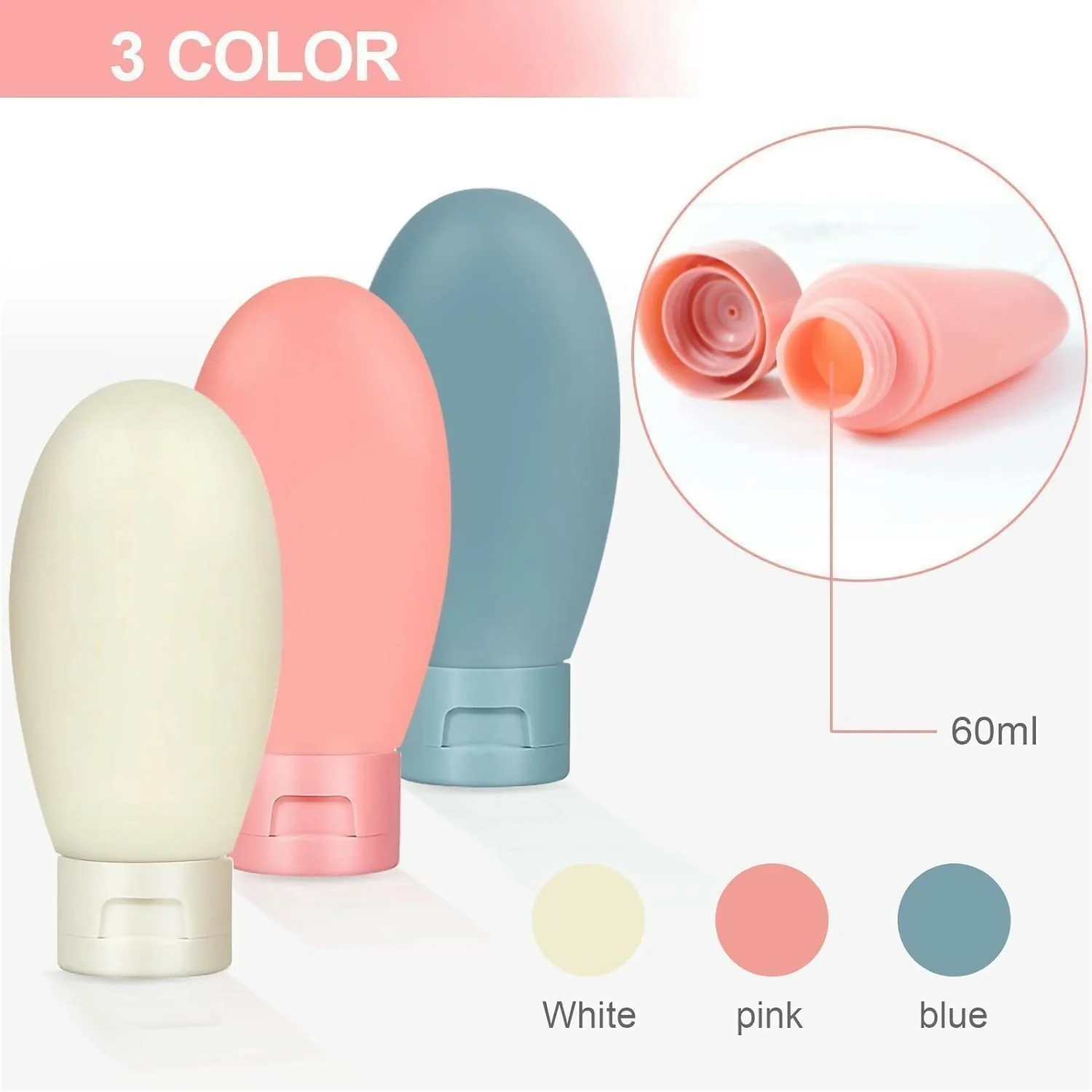 Travel Bottle for toiletries Shampoo set of 3 pc - Image 3