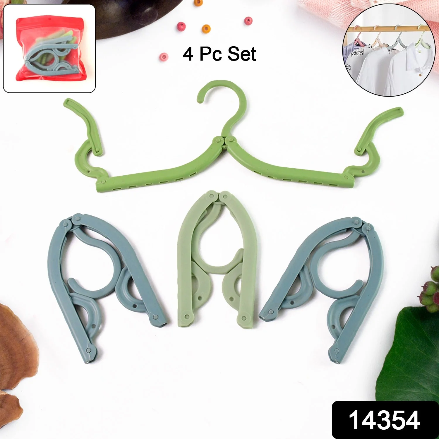 Travel Hangers, Portable Folding Clothes Hangers (4 Pc / Big) - Image 2