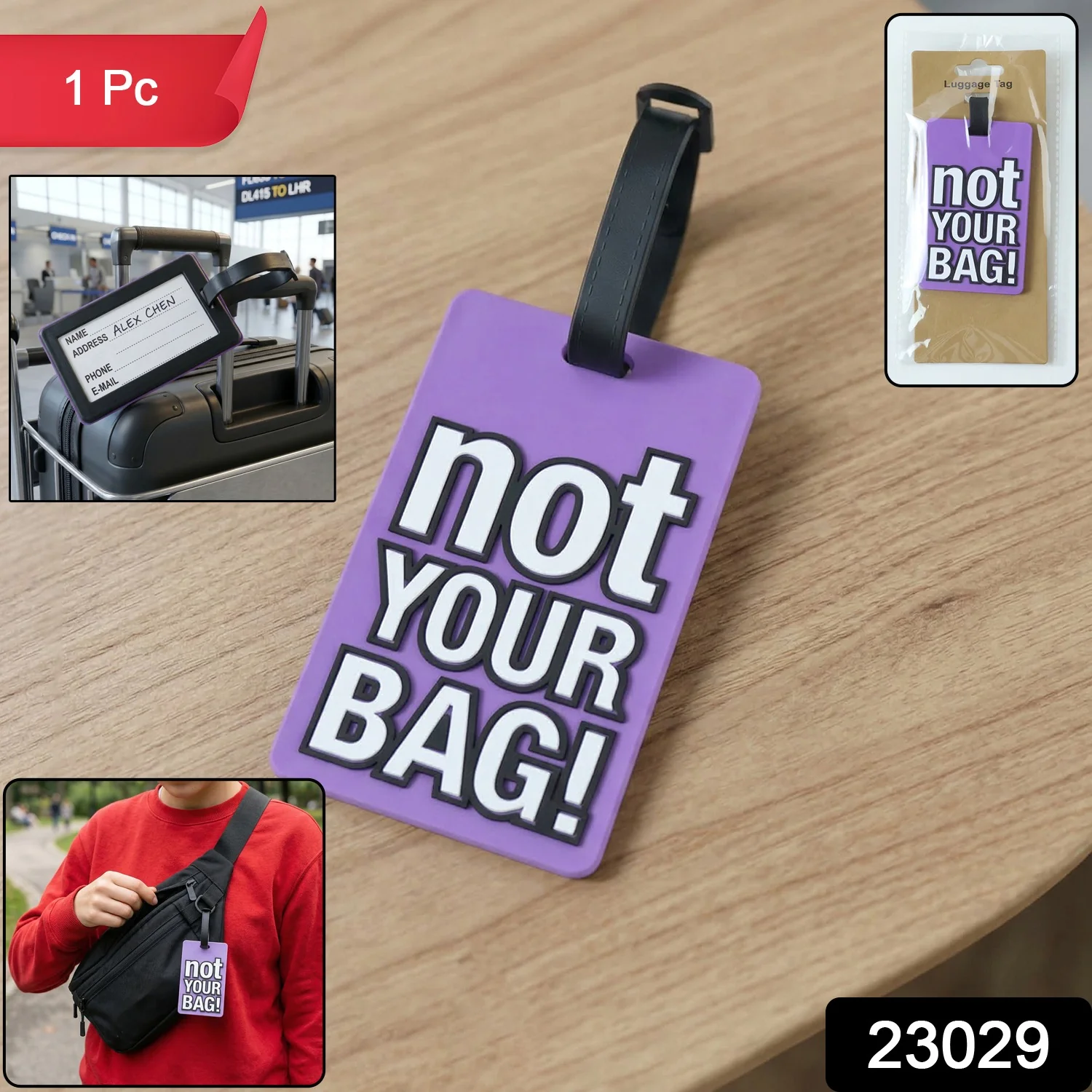 Travel Identification Luggage Bag Tag with Bold “Not Your Bag (1 Pc) - Image 2
