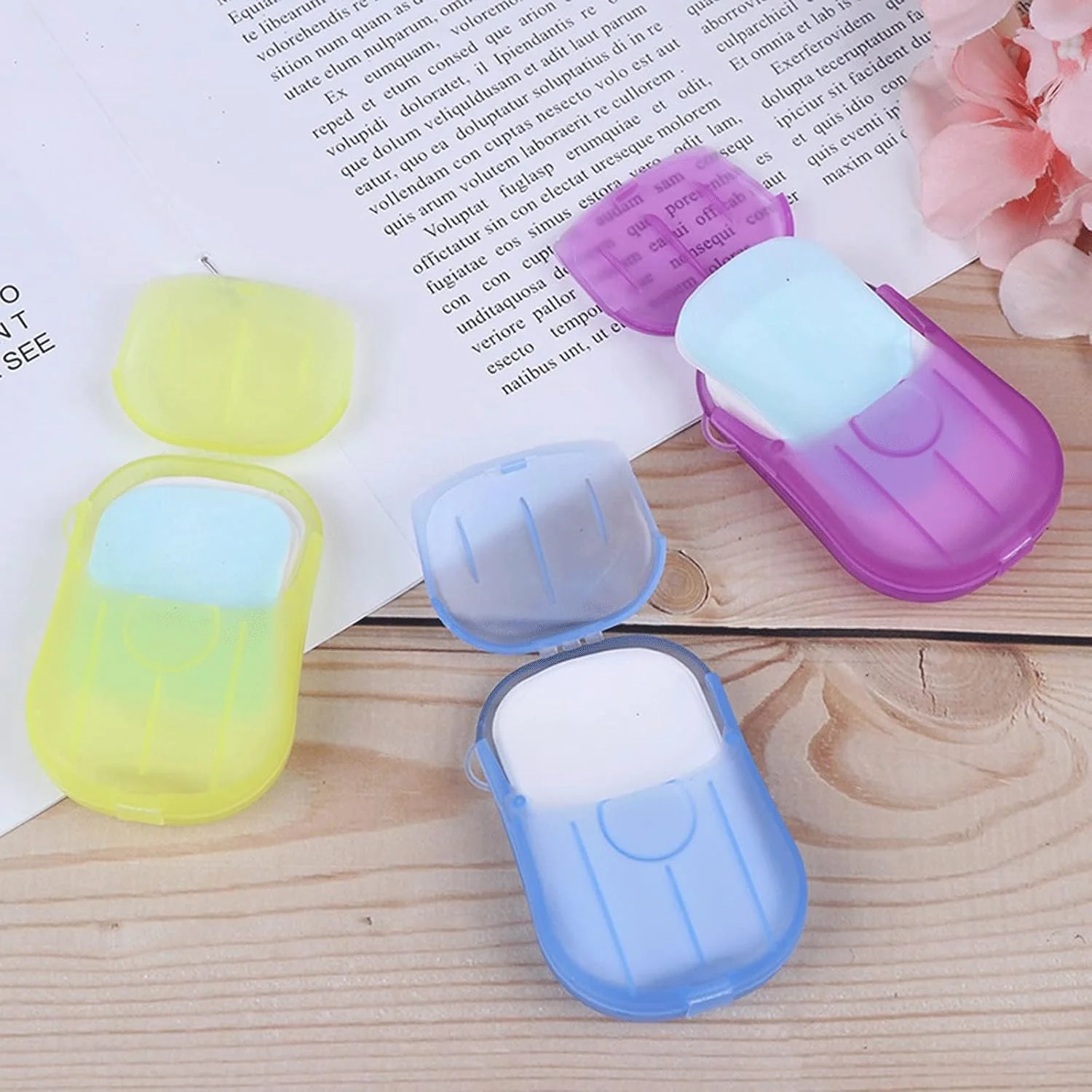 Travel Paper Soap Sheet with Mini Box (20 Sheets in a Pack Approx / Mix Color) - Image 7