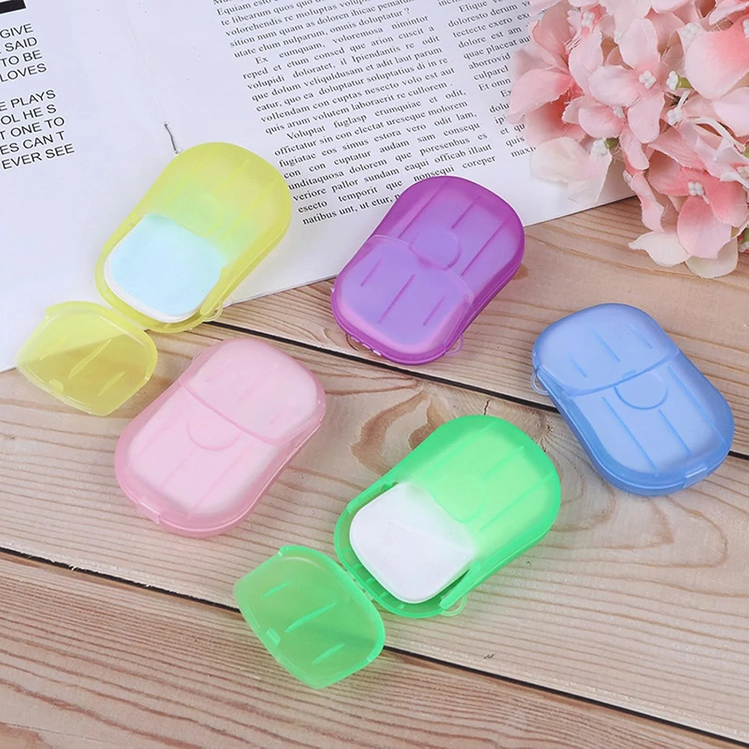 Travel Paper Soap Sheet with Mini Box (20 Sheets in a Pack Approx / Mix Color) - Image 9