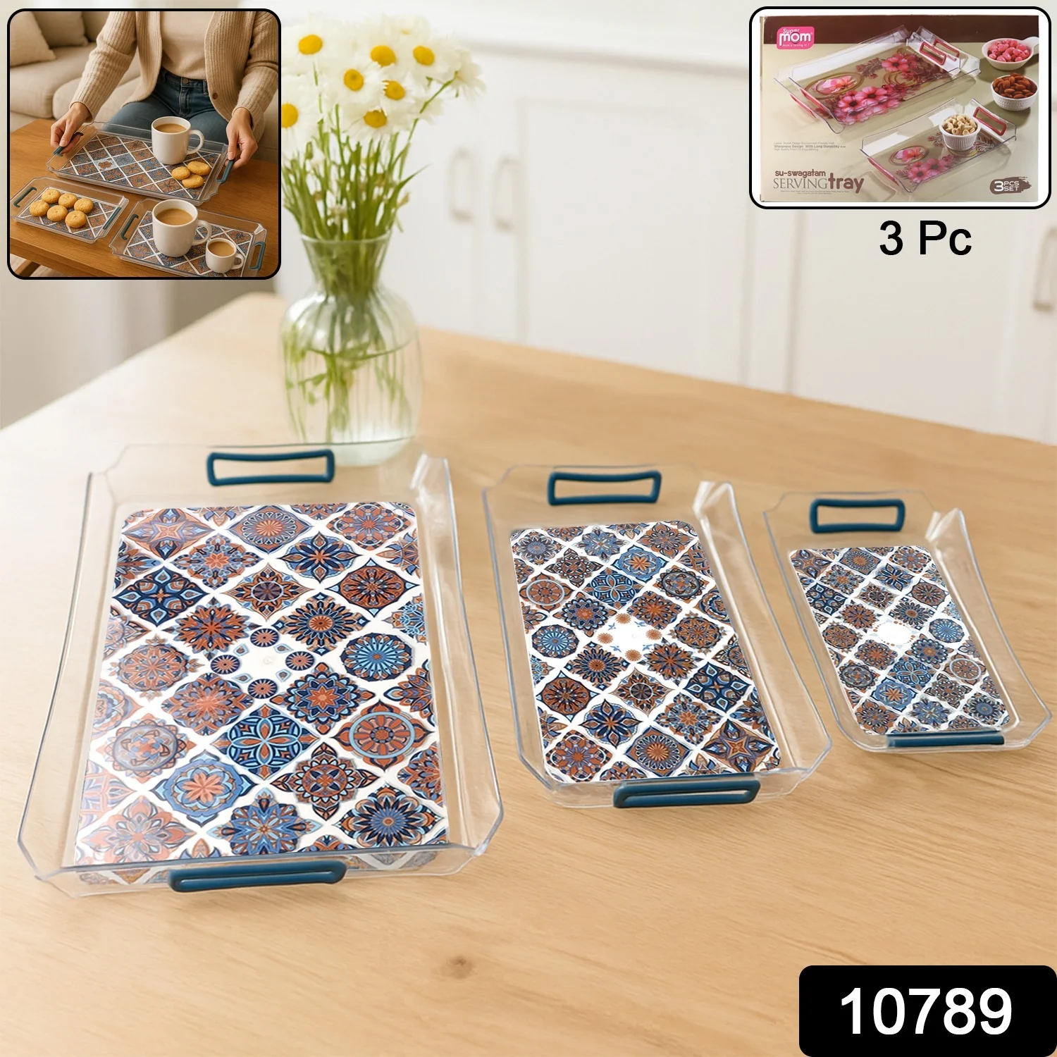 Supermom 3-Piece Multipurpose Serving Tray - (3 Pc / Set) - Image 2