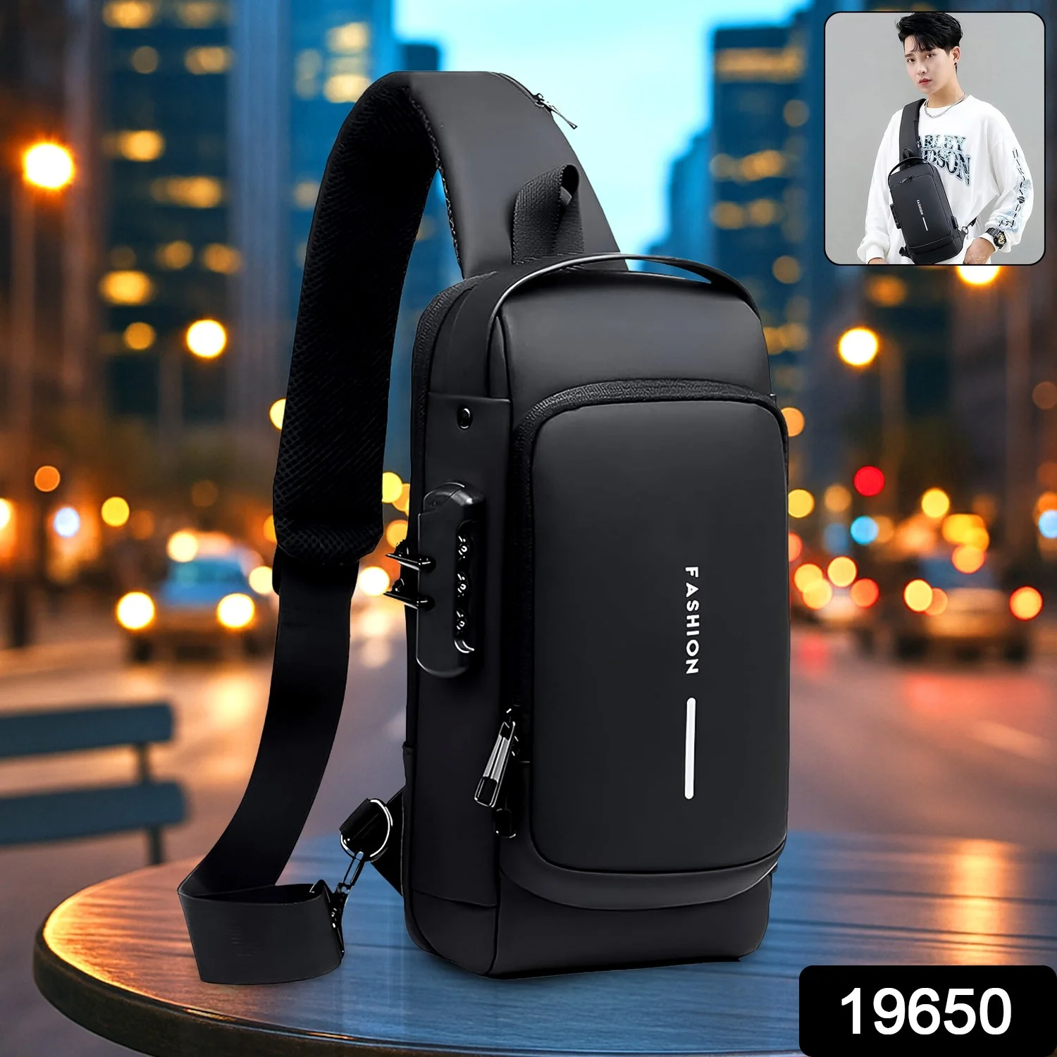 Trendy Anti-Theft Crossbody Sling Bag with USB Charging Port (1 Pc) - Image 2