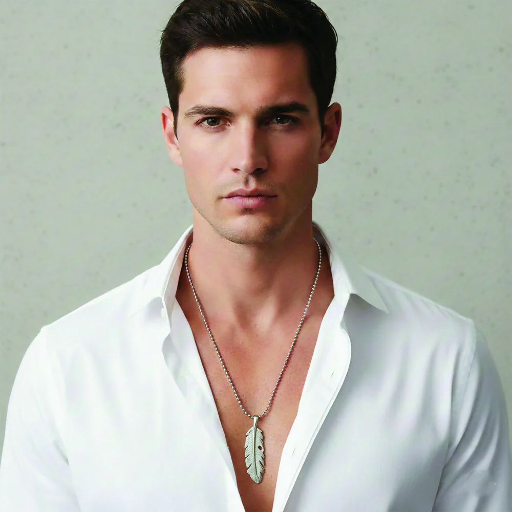 Trendy Feather Chain Pendent for Mens - Image 2