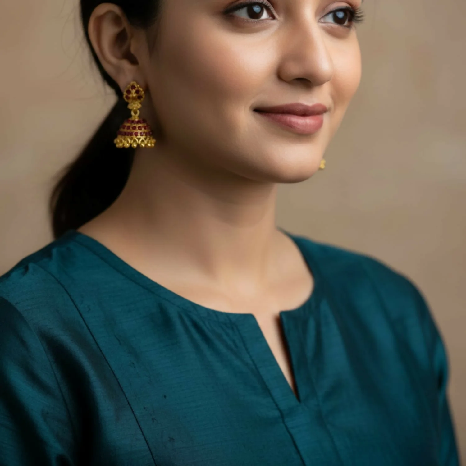Trendy Gold Plated Jhumki Earrings | Party & Function Wear - Image 2