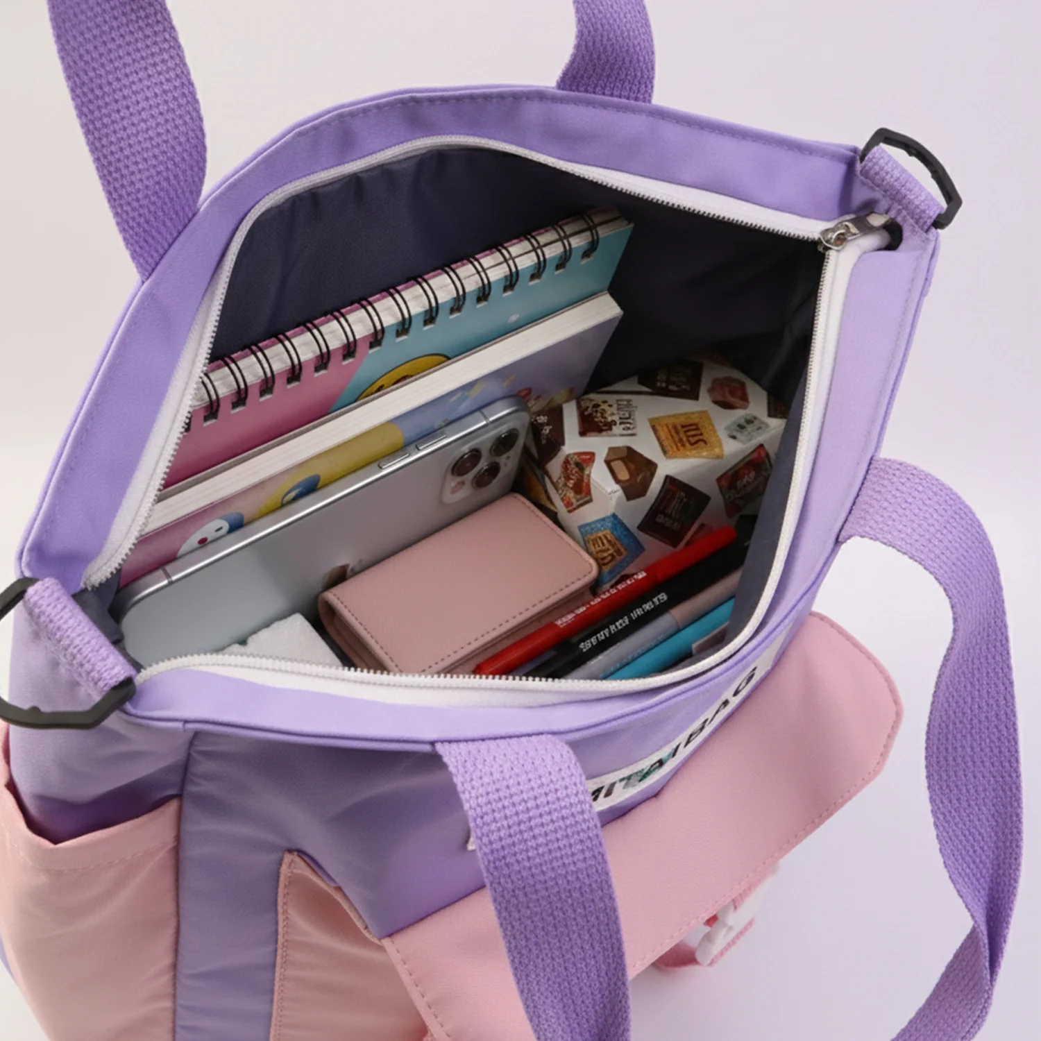 Trendy Multi-Pocket Shoulder Tote Sling Bag (1 Pc) - Image 4